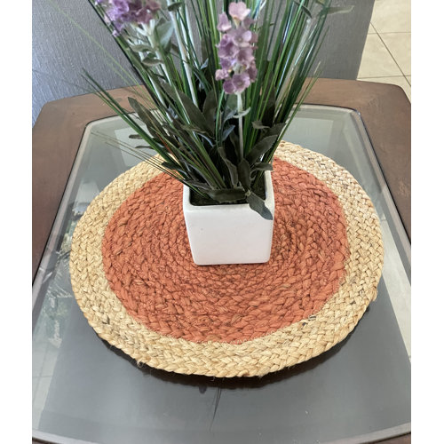 Gracie Oaks Torr Jute Geometric Round Placemat Wayfair